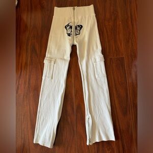 White Tordrobes Uzip Butterfly Pants